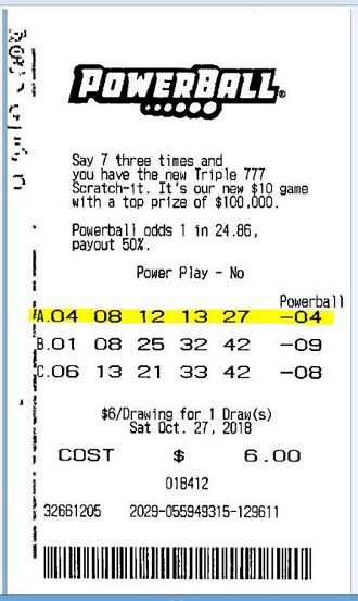 bilhete ganhador na Powerball