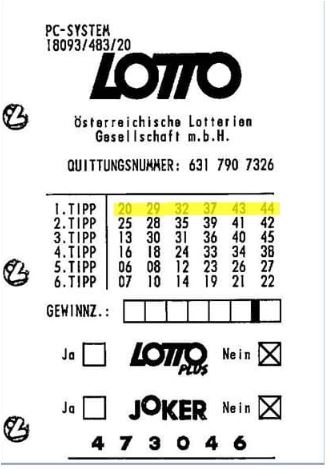 bilhete ganhador na Lotto da Áustria